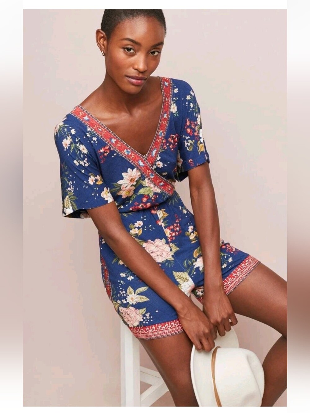 NWT Anthro Farm Rio Estelle Jersey Knit Romper Large